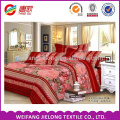 2017 new designs polyester fabric 3d printed good hand feeling in bedding set for india market